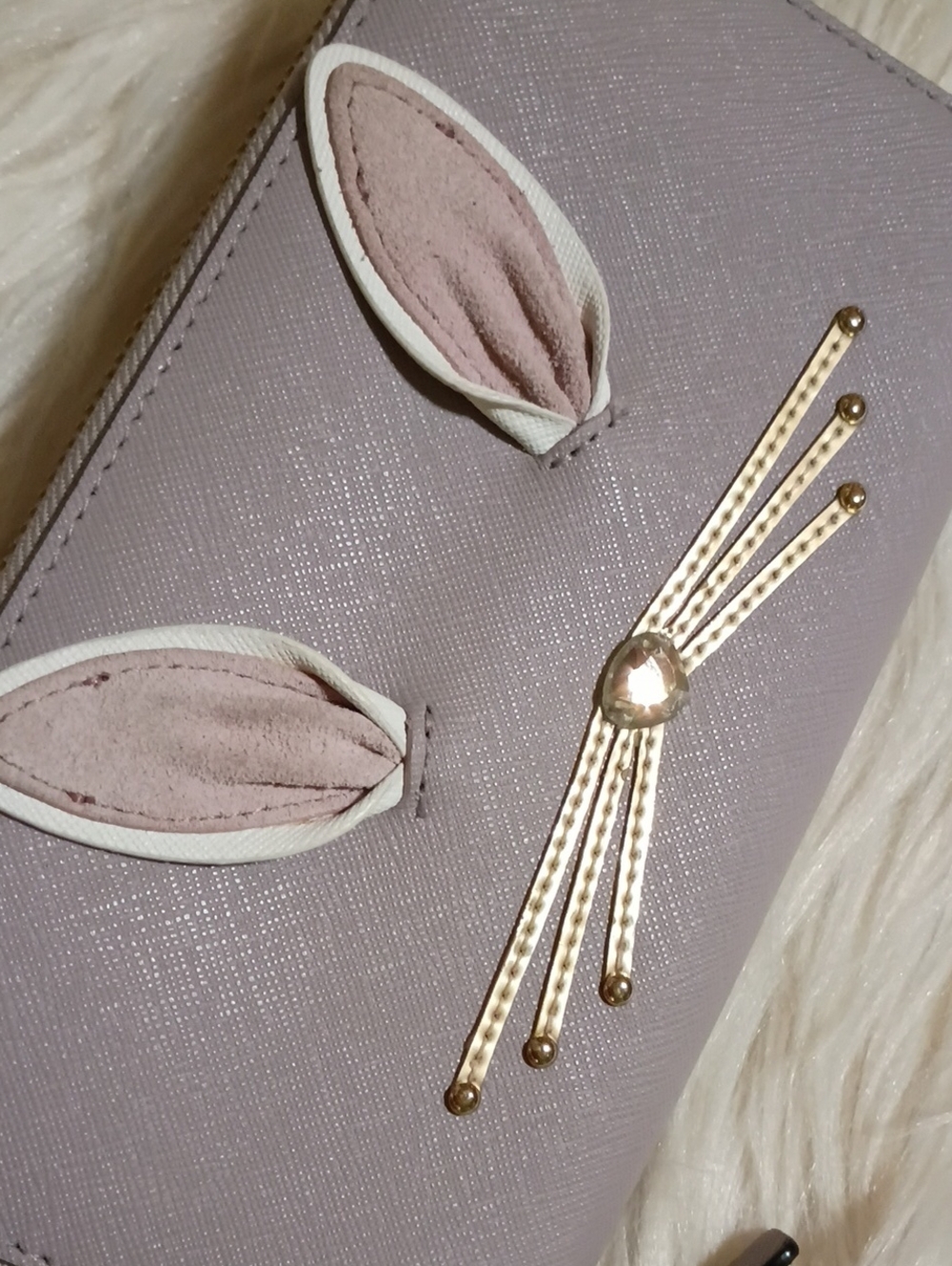 Kate spade bunny rabbit wallet w fluffy tail